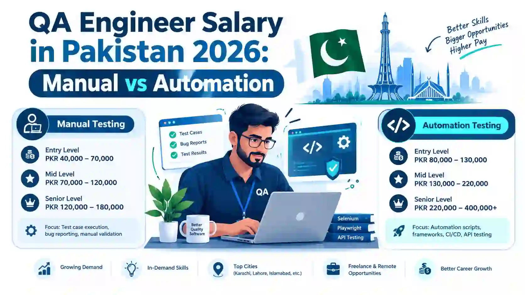 QA Engineer Salary in Pakistan 2026: Manual vs Automation