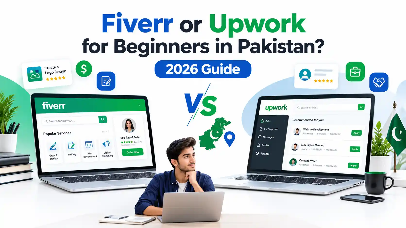 Fiverr or Upwork for Beginners in Pakistan? 2026 Guide